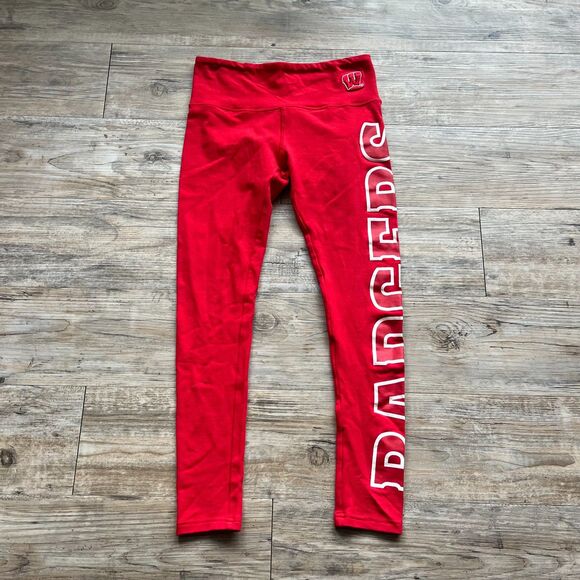 UW Madison Leggings Wisconsin Red White Badgers LoudMouth School Spirit S/M - Picture 3 of 10